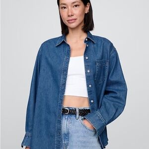 GAP Blue Denim Button Down Shirt